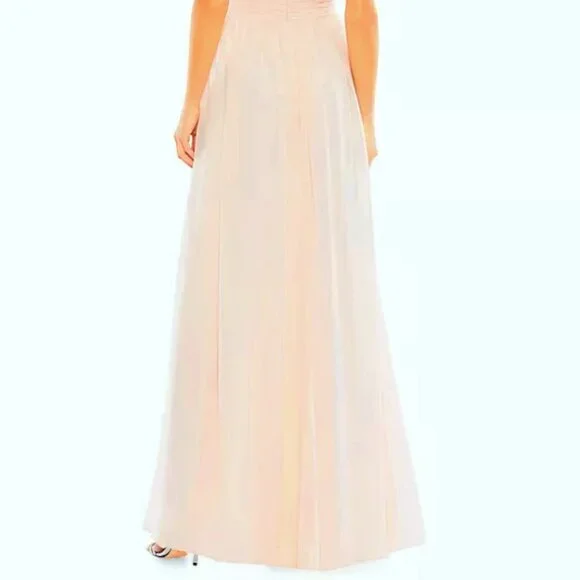 Mac Duggal Blush Sleeveless Chiffon Gown